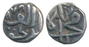Muhammad Shah I, Silver 1/6 Tanka, 1.69g, Abu-l Muzaffar on obv., name of the ruler on rev