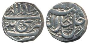 Akbar, Silver Rupee, 11.32g, Srinagar Mint, Ilahi type, Month Amardad, Year 50 (KM 93.5). 