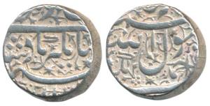 Jahangir, Silver Rupee, 11.32g, Ahmednagar Mint, Kalima on rev (KM 141.1). Very Fine+, Rar