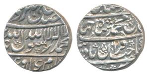 Shah Jahan, Silver Rupee, 11.42g, Burhanpur Mint, RY 3, names of the four Khalifas in thre