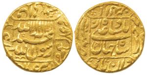 Shah Jahan, Gold Mohur, 10.93g, Patna Mint, RY 26, legend within square area, mint name in