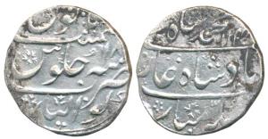 Muhammad Shah, Silver Rupee, 11.22g, Gwalior Mint, AH 1148/18 (KM 436.25). Broad flan, Ver