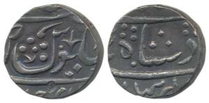 Jaafarabad urf Chandore Mint, Silver Rupee, 11.02g, typical floral spray on rev. (M&W T1c)