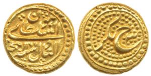 Tipu Sultan, Gold Pagoda, 3.38g, Nagar Mint, AM 1199/3, complete Mint name, RY and Persian