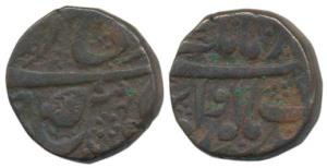 Ranjit Singh, Copper Paisa, 11.86g, Amritsar Mint. Broad flan, Very Fine, Rare.