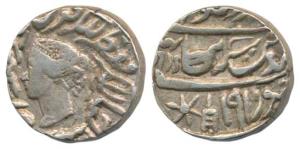Jaswant Singh (AH 1269-1311, 1853-1893 AD), Silver Rupee, 11.04g, Bharatpur Mint, with the