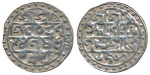 Lakshmi Narayana, Silver Rupee, 10.18g, Saka 1509, CB Era 92, (KM 45). Very Fine+.