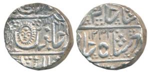 Tukoji Rao II, Silver Rupee, 11.16g, Malharnagar Mint, in the name of Shah Alam II, AH 123
