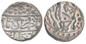 Sawai Madhopur Mint, Silver Rupee, 11.16g, in the name of Muhammad Akbar II, RY 10. Very F