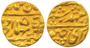 Man Singh II, Gold Mohur, 10.86g, with the name of George VI, Sawai Jaipur Mint, RY 5, com