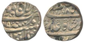 Brij Raj Dev (1781 AD), Silver Rupee, 10.99g, Jammu Darul Aman Mint, in the name of Shah A