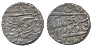 Takhat Singh, Silver Rupee, 11.36g, Pali Mint, in the name of Queen Victoria, Swastika as 