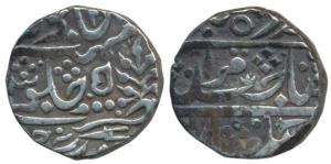 Manak Pal (1772-1804 AD), Silver Rupee, 11.06g, Karauli Mint, RY 5, Sahib qiran legend, re