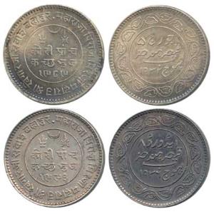 Khengarji III (VS 1932-1998, 1876-192 AD), Silver 5 Kori (2), 13.9g, in the name of Edward