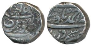 Nawab Ahmed Ali Khan, Silver Rupee, 10.74g, in the name of Ahmed Shah Durrani, Swad mark i