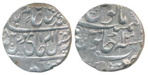 Mahadji Rao, Silver Rupee, 10.98g, Narwar Mint, in the name of Shah Alam II, AH 84/13. Ver
