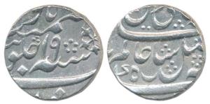 Murshidabad Mint, Silver Rupee, 11.6g, in the name of Shah Alam II, partly machine struck 
