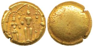 3 Swami Gold Pagoda, 3.4g, Tirupati Balaji in the centre, flanked by his wives Shri Devi a