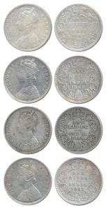 Victoria Empress, Silver Rupee, 1888, Bombay Mint, C2 / I / B incuse; C2 / I / B raised; 1
