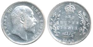 Edward VII, Silver Rupee, 1903, Bombay Mint, B raised. Extremely Fine, Scarce.