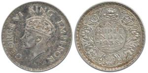George VI, Silver Rupee, 1938, Bombay Mint, with dot. Extremely Fine, Scarce.