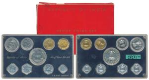 1970, Proof Set, Food For All, 1 Paisa to Rupees 10. In very good condition, within origin