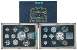 1973, Proof set, Grow More Food, set of 9, 1 Paisa to Rupees 10. In immaculate condition, 