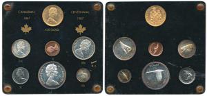 Canada, Commemorative Centennial (1867-1967) Proof Set, 1967, Copper Cent to Silver Dollar