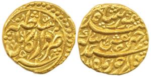 Durrani, Taimur Shah, Gold Mohur, 10.93g, Dar as-Sultanate Kabul Mint, RY 5 (KM.435). Extr