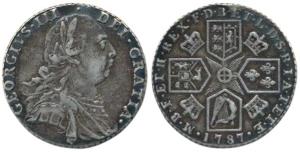 Great Britain, George III, Silver Shilling, 5.99g, 1787, (KM 607.2). Extremely Fine.