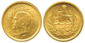 Iran, Pahlavi Dynasty, Muhammad Reza Shah, Gold ¼ Pahlavi, 2.06g, 1337 SH. Uncirculated.