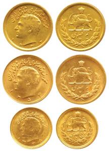 Iran, Pahlavi Dynasty, Muhammad Reza Shah, Gold ¼ Pahlavi, 2.03g, 1338 SH; Gold ½ Pahlavi,