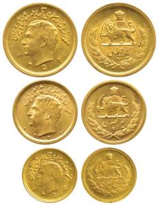Iran, Pahlavi Dynasty, Muhammad Reza Shah, Gold ¼ Pahlavi, 2.03g, 1355 SH; Gold ½ Pahlavi,