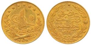 Turkey, Abdul Hamid II, (1876-1909AD, 1293-1327 AH), Gold 100 Piaster, 7.21g, 1293/31 AH, 