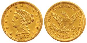United States of America, Gold 2 ½ Dollar, 4.17g, Liberty head on obv., 1907, (KM 72 Fr 11