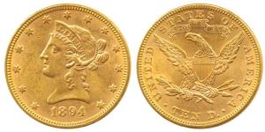 United States of America, Gold 10 Dollars, 16.78g, 1894, Philadelphia Mint, Liberty head o