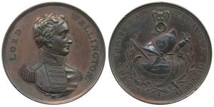 Victories of Lord Wellington 1812, obv. uniformed bust of the Lord three quarters to right