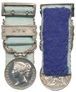 Army of India Medal, Queen Victoria, Silver, Miniature, seated figure of Victory beside a 
