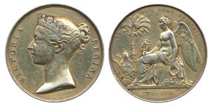 Army of India Medal, Queen Victoria, Gold Gilt —disc, Specimen, seated figure of Victory b