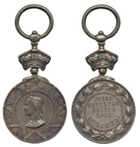 Abyssinian War Medal, Queen Victoria, Silver, awarded to No. 782 Havildar Kaitan Lobe 18th