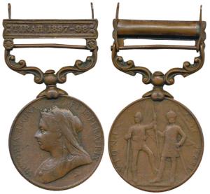 India Medal, Victoria, Bronze, Tirah 1897-98 bar, awarded to 160 Driver Sedha Jhind Imperi