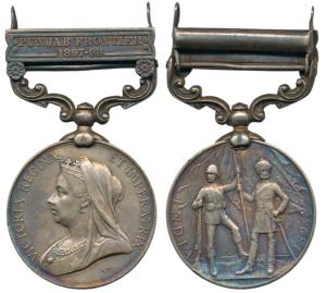 India Medal, Victoria, Silver, Punjab Frontier 1897-98 bar, awarded to 3661 Sepoy Shaikh A