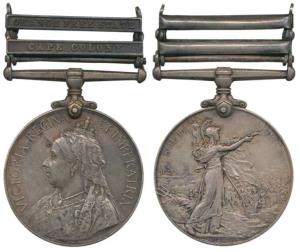 Queen’s South Africa Medal, Silver, 1899, 2 bars Orange Free State, Cape Colony, awarded t