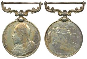 Tibet Medal, Edward VII, Silver, awarded to 780 Gunner Tota Singh 27 Mountain Battery, bus