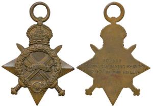 First World War, 1914-15 Star, Bronze Medal, awarded to 332, Lance Naik Gopal Singh Khandk