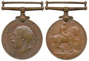 British War Medal 1914-18, George V, Bronze, awarded to 1105 Labour Nihevi, 21 Naga, LAB, 