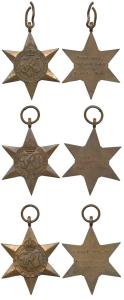 Second World War Africa Star, Pacific Star Medal and Burma Star, Bronze Medal, awarded to 
