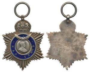 Indian Title Badge, George V, Silver, Rao Sahib, awarded to Chimanlal Ranchhodji Desai B.A