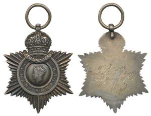 Indian Title Badge, George VI, Silver, Khan Bahadur, awarded to Mr Burjor Dadabhoy Dhalla 