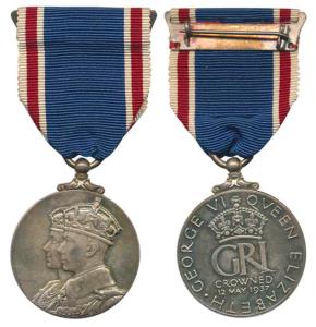 Coronation Medal 1937, Silver, George VI and Queen Elizabeth, obv. conjoined bust of Georg